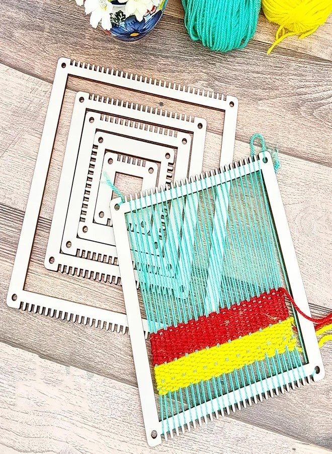 Cliths 6 Pcs Square Weaving Loom Kit for DIY Craft Yarn Wall Hanging Frames for Beginners Kids Textile Art Home Decor Macrame Crochet Tool Set - Image 5